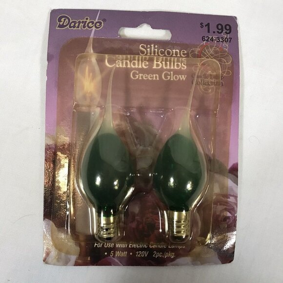 Electric Candle Lamps Silicone Replacement 4 Bulbs Blue Green Darice Christmas - Picture 2 of 8